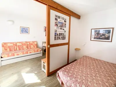 Un ou plusieurs lits dans un hébergement de l'établissement Résidence Hameau Du Borsat 3 - Studio cabine au pied des remontées mécaniques MAE-7534