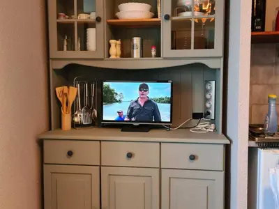 Télévision ou salle de divertissement dans l'établissement Appartement calme avec balcon pour 4 pers à Arc 2000 - FR-1-346-518