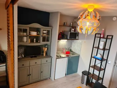 Cuisine ou kitchenette dans l'établissement Appartement calme avec balcon pour 4 pers à Arc 2000 - FR-1-346-518
