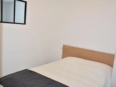 Un ou plusieurs lits dans un hébergement de l'établissement Bel appartement avec grande terrasse et WiFi à Pralognan - FR-1-464-208