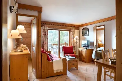 Coin salon dans l'établissement Résidence Pierre & Vacances Premium Le Roselend