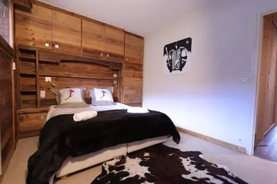 Un ou plusieurs lits dans un hébergement de l'établissement Tignes le Lac - Le Santon bel appartement 4 pers