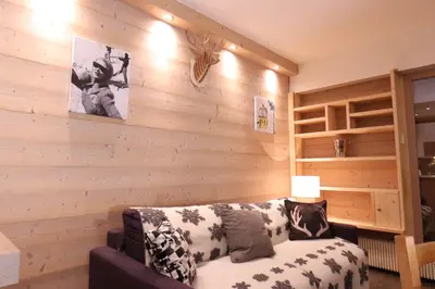 Coin salon dans l'établissement Tignes le Lac - Le Santon bel appartement 4 pers