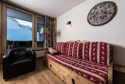Coin salon dans l'établissement Résidence Grandes Platieres 2 - Appartement chaleureux et authentique MAE-2534