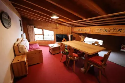 Coin salon dans l'établissement Résidence Rosset - Chaleureux 2 pièces proche des pistes MAE-2574