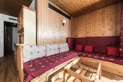Coin salon dans l'établissement Résidence Supertignes - Appartement confortable·Proches de pistes·Balcon MAE-2724