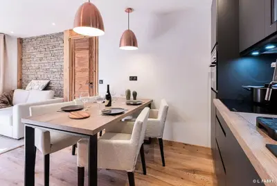 Cuisine ou kitchenette dans l'établissement Résidence Hameau Du Borsat 1& 2 - Appartement 6 personnes - Au pied des pistes MAE-2734