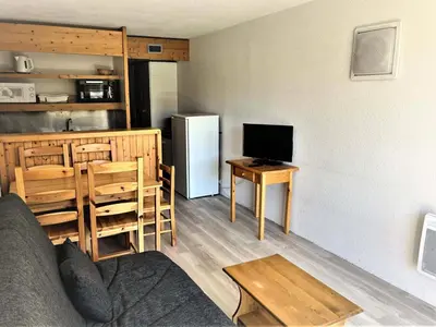 Cuisine ou kitchenette dans l'établissement Résidence Varet - Studio pour 5 personnes à Arc 2000 avec vue sur les pistes et la station MAE-2082
