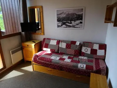 Coin salon dans l'établissement Résidence Michailles - Studio 4 personnes à Vallandry en centre station et proche des pistes MAE-2146