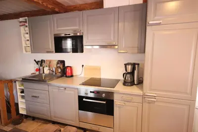 Cuisine ou kitchenette dans l'établissement Chalet Des Domaines De La Vanoise - Confortable appartement au calme, à 1km du village et 5 km de la station MAE-3134