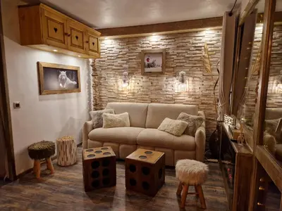 Coin salon dans l'établissement Belle-Plagne / Cœur de station / Ski aux pieds