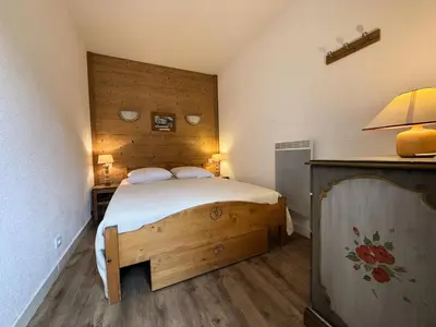 Un ou plusieurs lits dans un hébergement de l'établissement Le Borsat - Très agréable 2 pièces cabine au pied des pistes MAE-1214