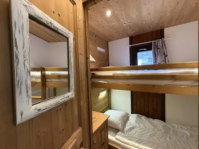 Un ou plusieurs lits dans un hébergement de l'établissement Le Borsat - Très agréable 2 pièces cabine au pied des pistes MAE-1214
