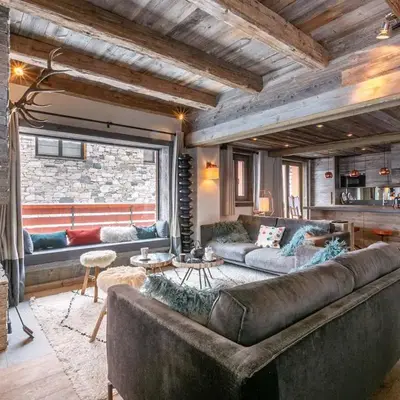 Appartement-chalet de standing avec cheminée et hammam
