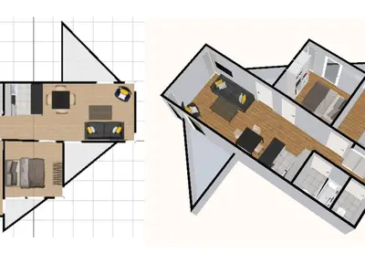 Plan de l'établissement Élégant 3 pièces rénové avec balcon, cœur de Val-d'Isère, proche commodités - FR-1-694-1