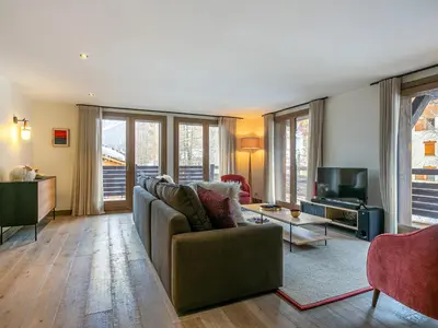 Coin salon dans l'établissement Appartement haut standing, 5 pièces pour 8 pers., proche du centre, lumineux, Val-d'Isère - FR-1-694-4