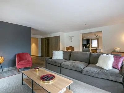 Coin salon dans l'établissement Appartement haut standing, 5 pièces pour 8 pers., proche du centre, lumineux, Val-d'Isère - FR-1-694-4