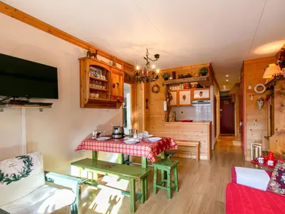 Télévision ou salle de divertissement dans l'établissement Coquet appartement montagnard proche commodités - FR-1-694-35