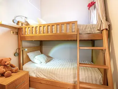 Un ou plusieurs lits dans un hébergement de l'établissement Duplex élégant à Val-d'Isère : Wifi, parking couvert, proche commodités et navette - FR-1-694-61
