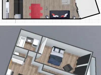 Un ou plusieurs lits dans un hébergement de l'établissement Appartement moderne avec WiFi et lave-linge au coeur de la station - FR-1-694-47