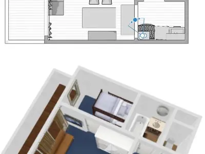Plan de l'établissement Studio cabine 4 pers. aux pieds des pistes avec parking, animaux acceptés - FR-1-694-66
