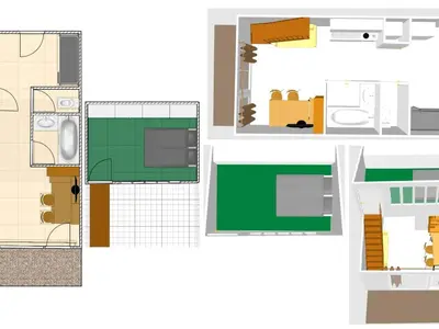 Plan de l'établissement Appartement duplex 5 pers. avec wifi et parking à Val-d'Isère - FR-1-694-68