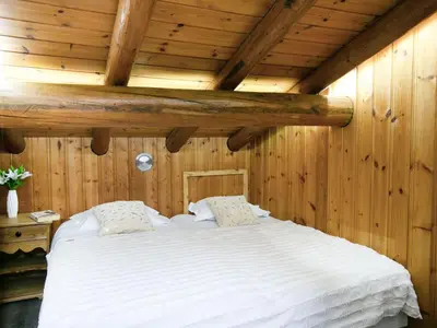 Un ou plusieurs lits dans un hébergement de l'établissement Duplex montagnard rustique avec cheminée, au vieux village de Val-d'Isère, au pied des pistes - FR-1-694-71