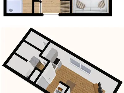 Plan de l'établissement Studio confort avec wifi près des pistes - FR-1-694-84