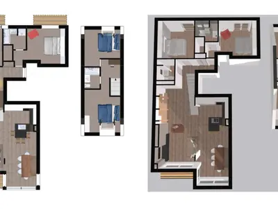 Plan de l'établissement Appartement duplex haut de gamme avec cheminée au cœur de Val-d'Isère, proche des pistes et commodités - FR-1-694-104