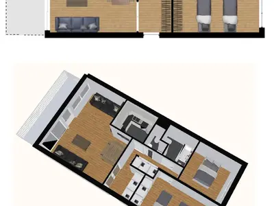 Plan de l'établissement Appartement spacieux avec wifi, balcon Sud, parking, proche pistes - Val d'Isère - FR-1-694-112