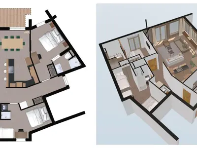 Plan de l'établissement Luxueux appartement avec piscine, WiFi et parking à Val-d'Isère - FR-1-694-102