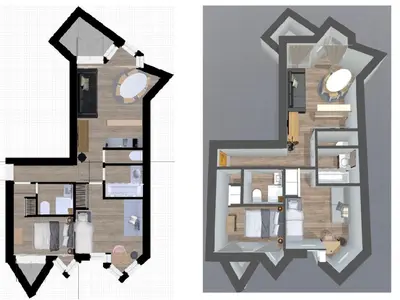 Plan de l'établissement Charmant appartement aux pieds des pistes - 3 pièces pour 6 personnes - FR-1-694-111