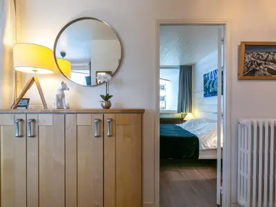 Un ou plusieurs lits dans un hébergement de l'établissement Appartement lumineux 46m² avec Wifi, animaux admis, pour 6 personnes à Val-d'Isère - FR-1-694-129