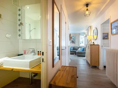 Un ou plusieurs lits dans un hébergement de l'établissement Appartement lumineux 46m² avec Wifi, animaux admis, pour 6 personnes à Val-d'Isère - FR-1-694-129