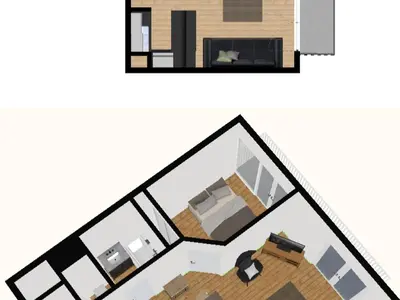 Plan de l'établissement Charmant appartement 2 pièces avec WIFI au cœur de Val-d'Isère - FR-1-694-128