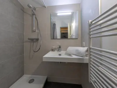 Salle de bains dans l'établissement Duplex 4 pièces avec WiFi, parking et animaux acceptés - FR-1-694-139