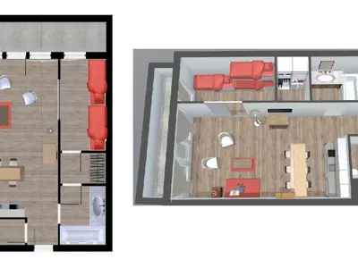 Plan de l'établissement Appartement confortable skis aux pieds à La Daille, animaux admis - FR-1-694-127