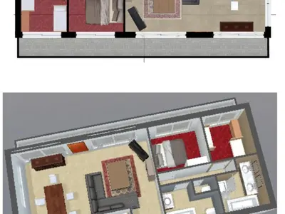 Plan de l'établissement Val-d'Isère: Appartement spacieux avec balcon et 7 couchages - FR-1-694-142