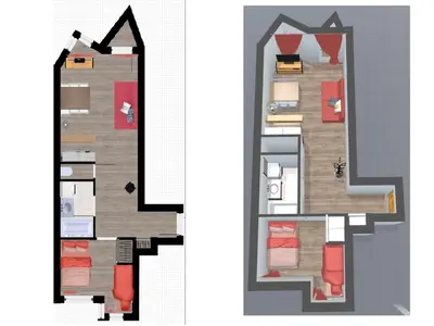 Plan de l'établissement Appartement aux pieds des pistes avec balcon, WiFi et équipements modernes - FR-1-694-160