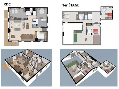 Plan de l'établissement Duplex de Standing au Pied des Pistes avec Grand Balcon, Expo Sud/Ouest, Parking Inclus - FR-1-694-169
