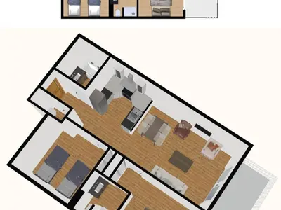Plan de l'établissement Appartement de prestige avec terrasse Sud, 2 chambres et parking au coeur de Val-d'Isère - FR-1-694-202