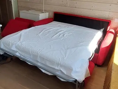Un ou plusieurs lits dans un hébergement de l'établissement Studio charmant skis aux pieds, balcon, coeur de Val-d'Isère, 4 pers, WiFi - FR-1-694-231