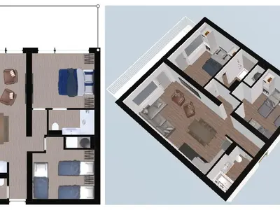 Plan de l'établissement Appartement de charme rénové avec belles prestations, au pied des pistes à Val-d'Isère - FR-1-694-228