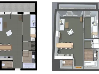 Plan de l'établissement Appart cosy skis aux pieds avec parking et wifi, animaux admis à La Daille - FR-1-694-245