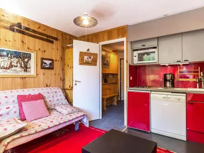 Cuisine ou kitchenette dans l'établissement Charmant appartement 4 pers avec balcon, parking couvert à Val-d'Isère - FR-1-694-237