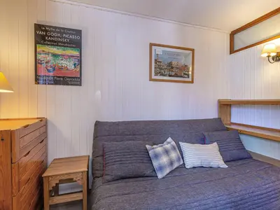 Un ou plusieurs lits dans un hébergement de l'établissement Appartement soigné skis aux pieds, proche village des enfants, 5 pers, balcon sud-est - FR-1-694-254