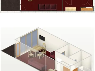 Coin salon dans l'établissement Studio avec Wifi et animaux admis à Val-d'Isère - FR-1-694-264