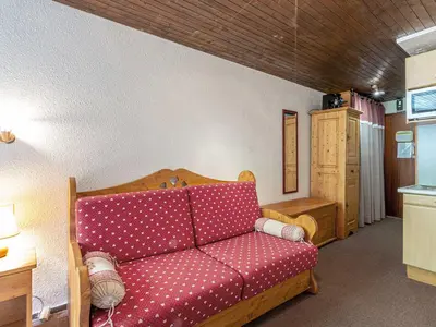 Coin salon dans l'établissement Studio confortable avec parking à Val-d'Isère - FR-1-694-269