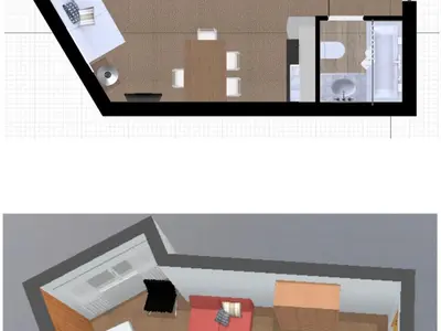 Un ou plusieurs lits dans un hébergement de l'établissement Studio confortable avec parking à Val-d'Isère - FR-1-694-269