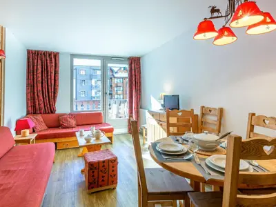 Coin salon dans l'établissement Appartement agréable à Val-d'Isère pour 6 pers. - Animaux admis - FR-1-694-281
